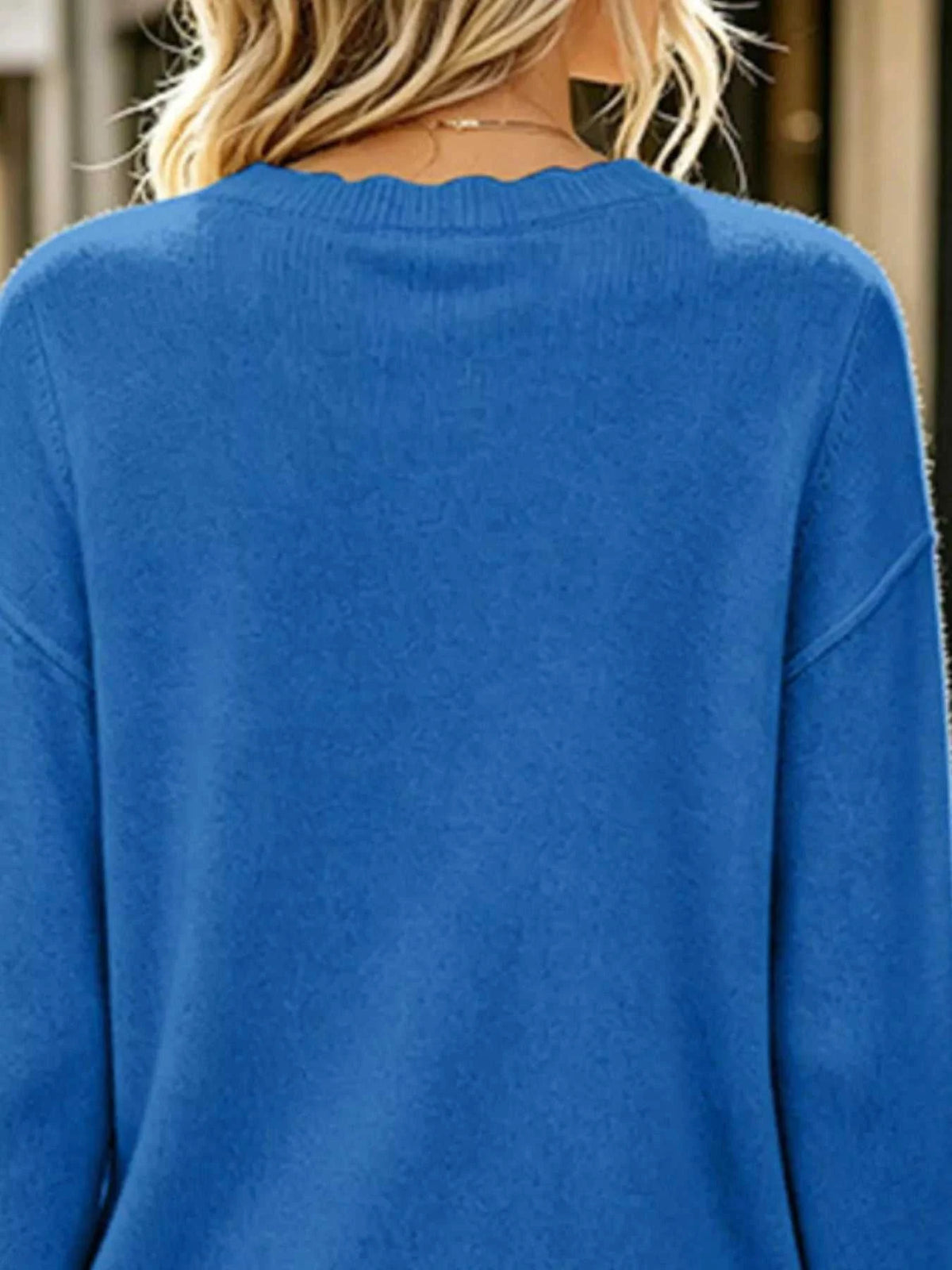 Full Size Scalloped Trim Crew Neck Sweater Plus Size 101002057228986 32 Affordable Fashion Under $100 Jerry's Apparel 