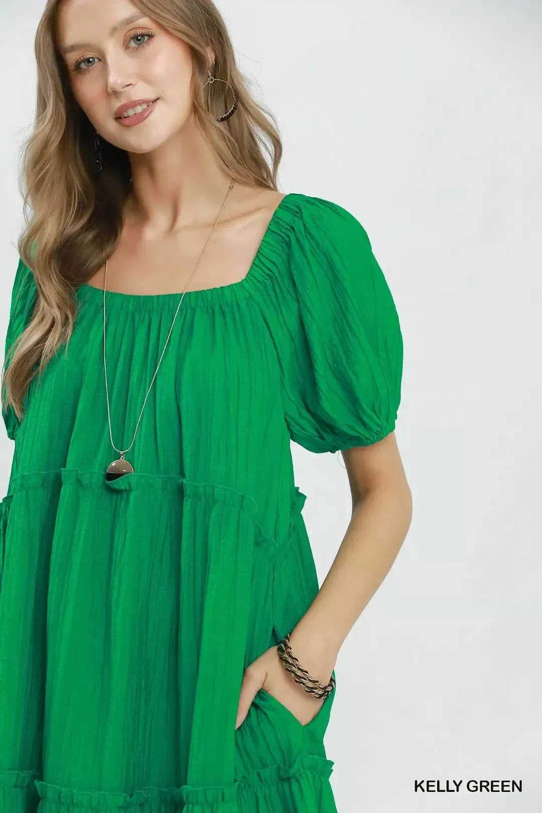 Umgee Textured Tiered Midi Dress 100100410131082 60 Affordable Fashion Under $100 Jerry's Apparel 