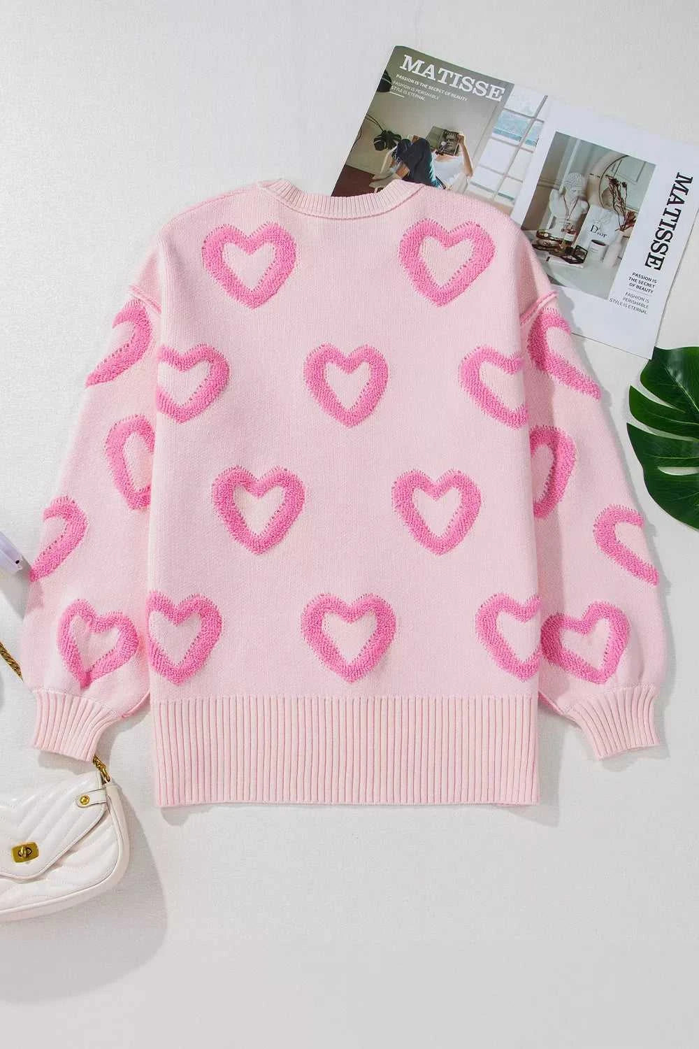 Heart Shape Bubble Sleeve Baggy Sweater 100100868213065 63 Affordable Fashion Under $100 Jerry's Apparel 