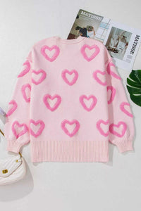 Heart Shape Bubble Sleeve Baggy Sweater 100100868213065 63 Affordable Fashion Under $100 Jerry's Apparel 