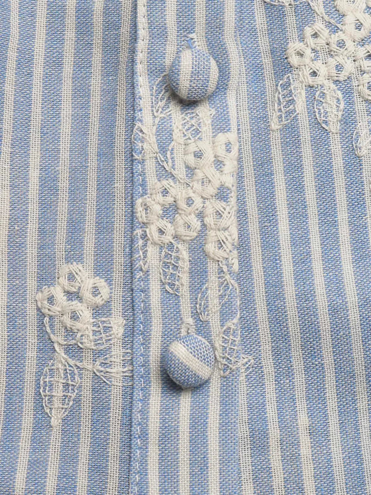 Striped Embroidered Ruffle Sleeve Blouse 100100769903290 43 Affordable Fashion Under $100 Jerry's Apparel 