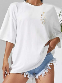 Full Size Floral Short Sleeve Casual T-Shirt Plus Size 101001286461631 25 Women's T-shirts Affordable Fashion Under $100 Jerry's Apparel 