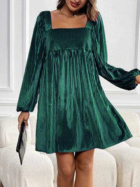 Velvet Square Neck Long Sleeve Dress 100100004568053 56 Affordable Fashion Under $100 Jerry's Apparel 