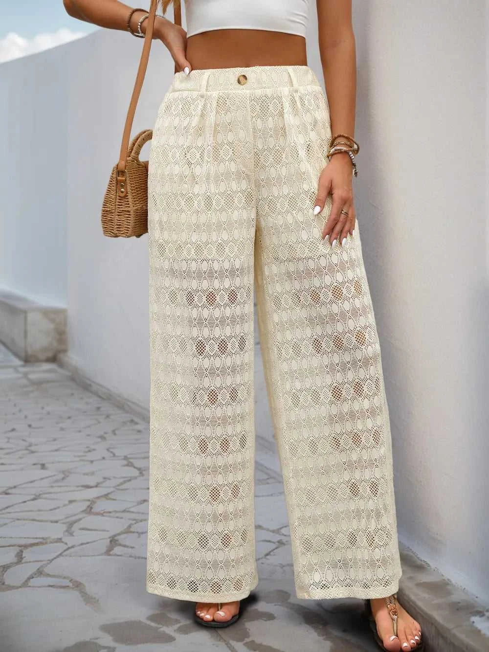 Decorative Button Wide Leg Pants 100100627351573 30 Affordable Fashion Under $100 Jerry's Apparel 