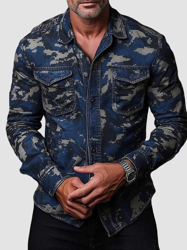 Men's Full Size Camouflage Print Shirt with Dual Chest Pockets Plus Size 104001800860817 48 Affordable Fashion Under $100 Jerry's Apparel 