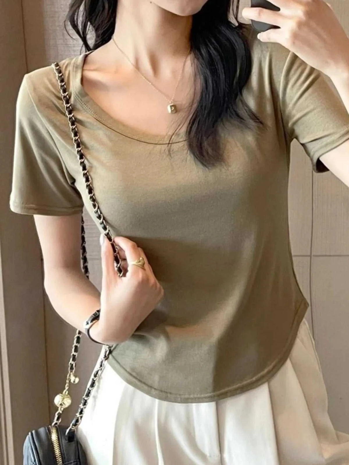Plus Size Round Neck Short Sleeve T-Shirt 100100816232037 16 Affordable Fashion Under $100 Jerry's Apparel 