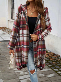 Devine Plaid Zip Up Hooded Coat 100100313261902 47 Affordable Fashion Under $100 Jerry's Apparel 