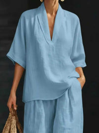 Full Size Half Sleeve Top and Wide Leg Pants Set Plus Size 100100468706321 46 Affordable Fashion Under $100 Jerry's Apparel 