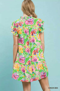 Umgee Floral Ruffle Mini Dress 100100620041151 60 Affordable Fashion Under $100 Jerry's Apparel 