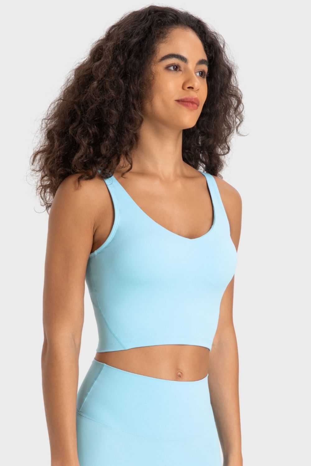 Millennia Deep V-Neck Crop Sports Bra 100100684956780 24 Affordable Fashion Under $100 Jerry's Apparel 