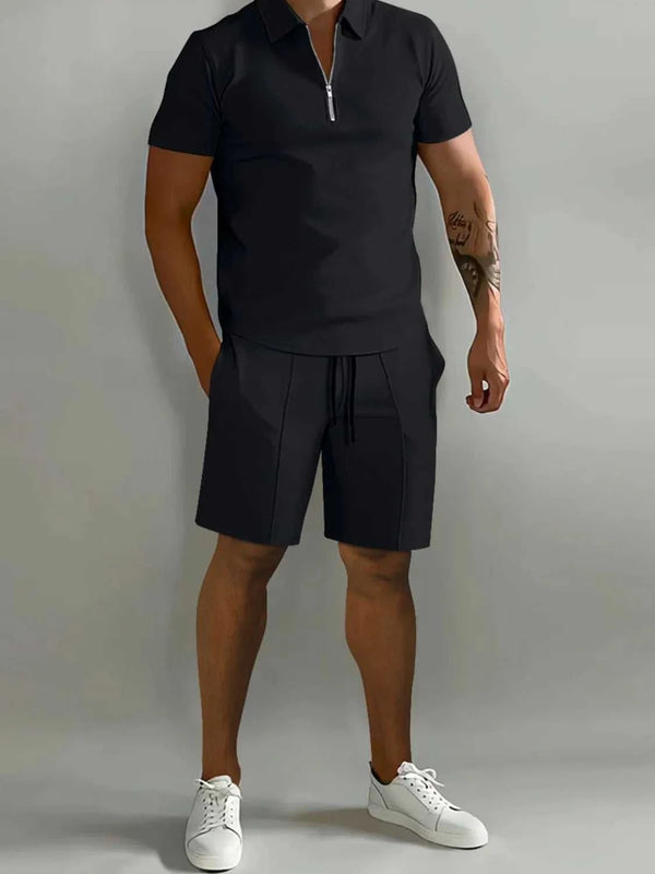 Men's Full Size Collared Neck Short Sleeve Top and Shorts Set Plus Size 100400205310003 33 Affordable Fashion Under $100 Jerry's Apparel 
