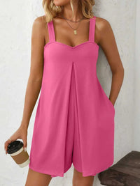 Mandy Sweetheart Neck Wide Strap Romper with Pockets 100100323171551 26 Affordable Fashion Under $100 Jerry's Apparel 
