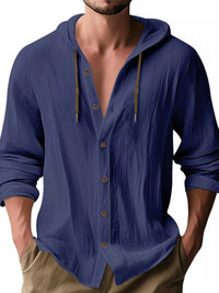 Men's Full Size Drawstring Button Up Hooded Shirt Plus Size 100400342526888 29 Affordable Fashion Under $100 Jerry's Apparel 