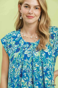 Umgee Tropical Floral Flutter Sleeve Swing Dress 100100317801132 57 Affordable Fashion Under $100 Jerry's Apparel 