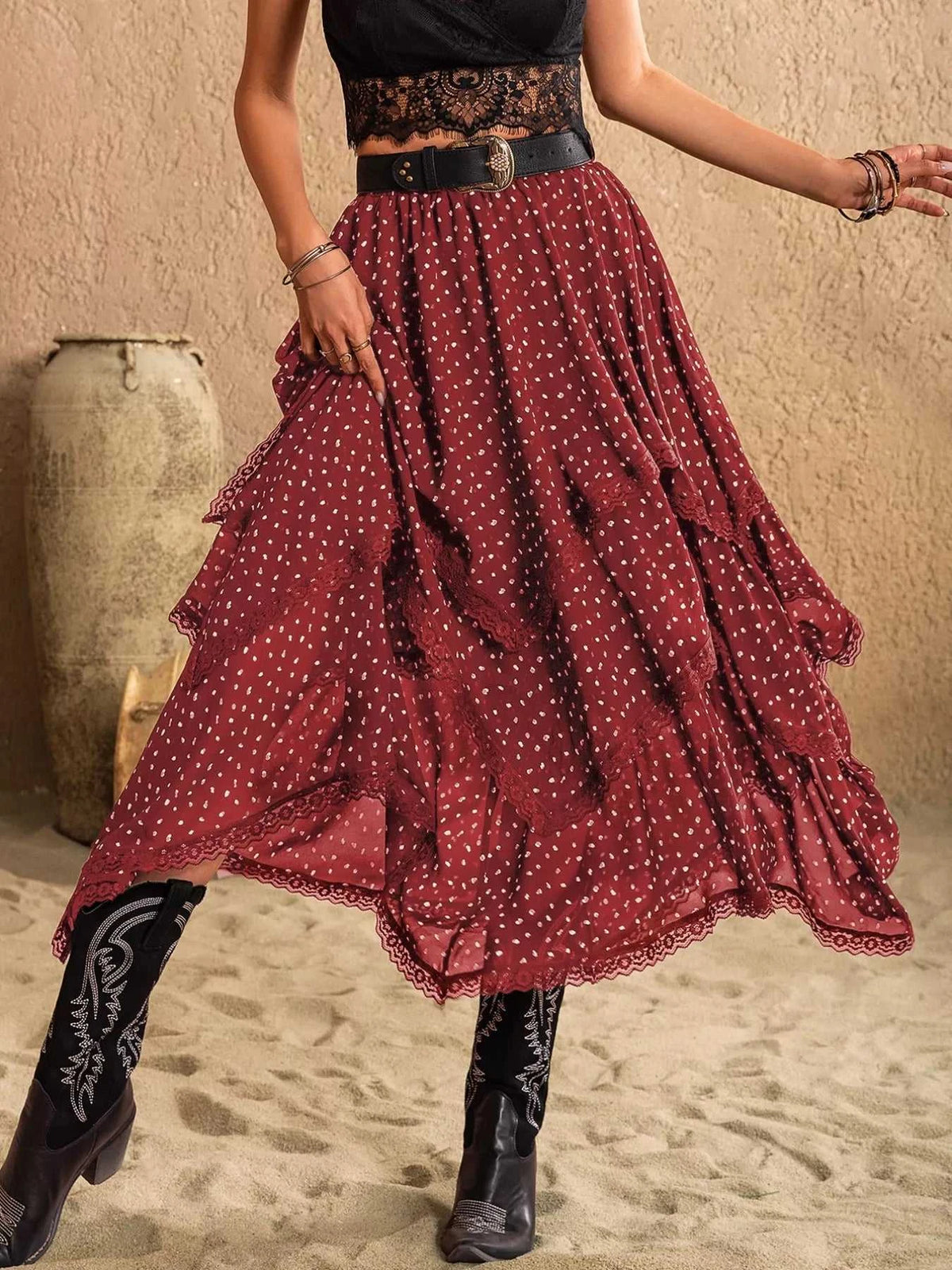 Lace Detail Layered Skirt 100100127231610 74 Affordable Fashion Under $100 Jerry's Apparel 