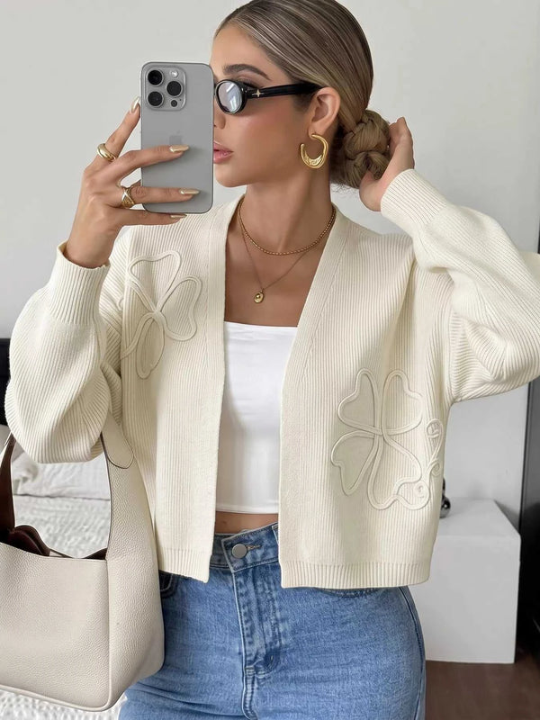Four-Leaf Clover Open Front Cardigan 101002997163028 60 Women's Sweaters and Knitwear Jerry's Apparel 
