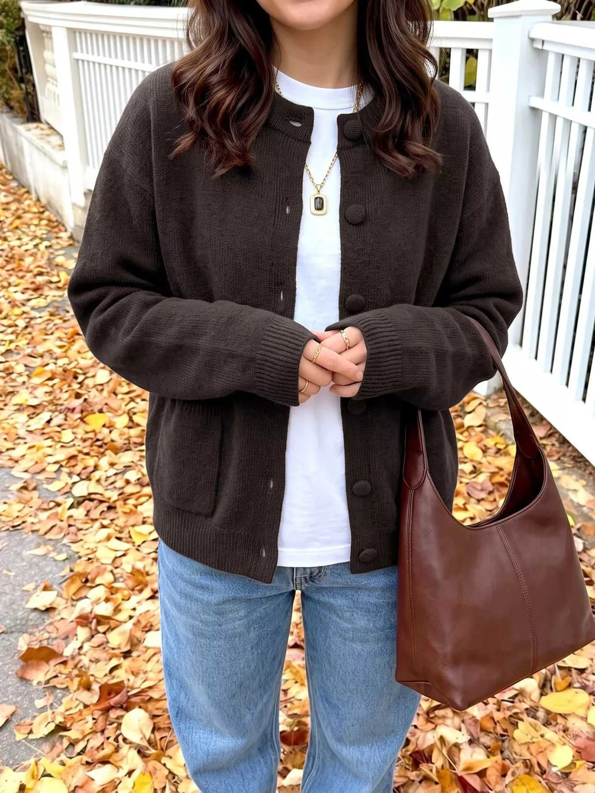 Crew Neck Button-Up Cardigan 100100204683284 50 Affordable Fashion Under $100 Jerry's Apparel 