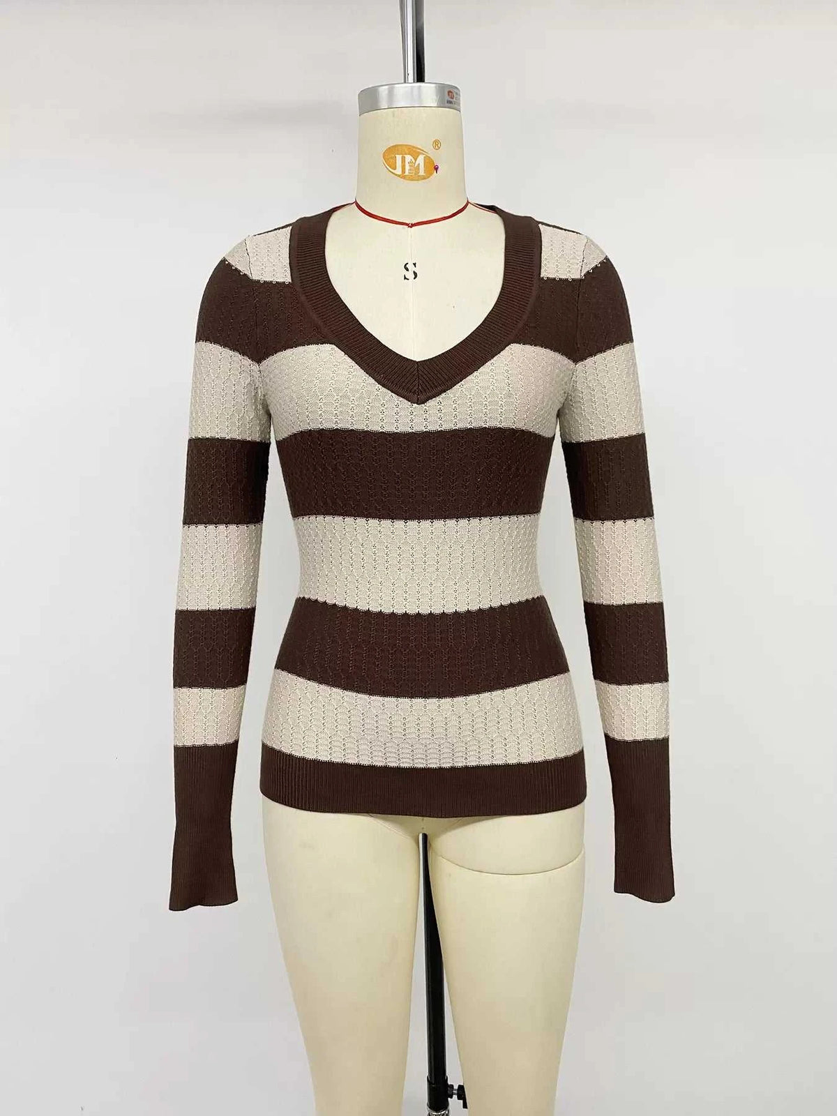 Striped V-Neck Knit Top 100100260743516 41 Affordable Fashion Under $100 Jerry's Apparel 