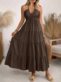 Halter Neck Tiered Midi Dress 100100171264186 44 Affordable Fashion Under $100 Jerry's Apparel 