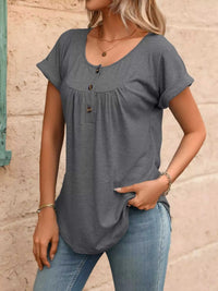 Casual Button Detail Henley T-Shirt 100100202602054 28 Affordable Fashion Under $100 Jerry's Apparel 