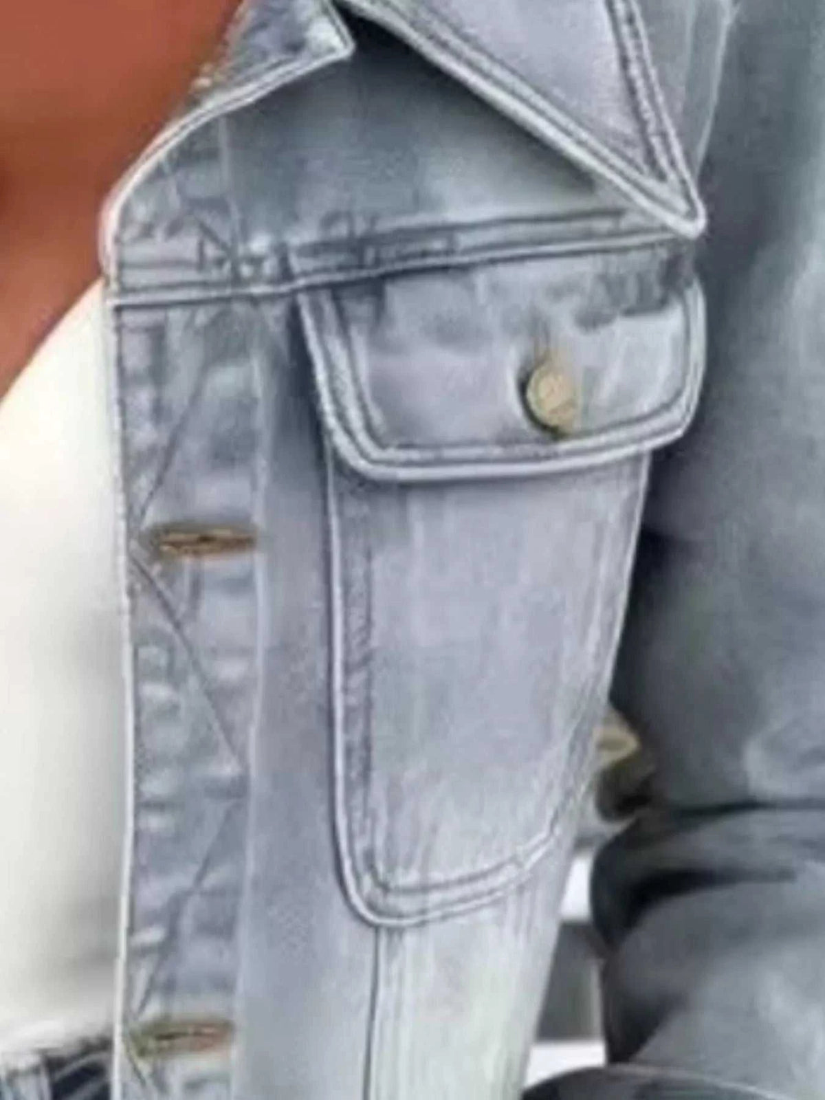 Full Size Chic Cropped Denim Jacket Plus Size 100100221088998 58 Affordable Fashion Under $100 Jerry's Apparel 