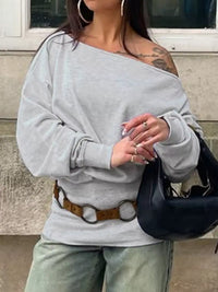 One Shoulder Long Sleeve Casual T-Shirt 101001071490634 47 Affordable Fashion Under $100 Jerry's Apparel 