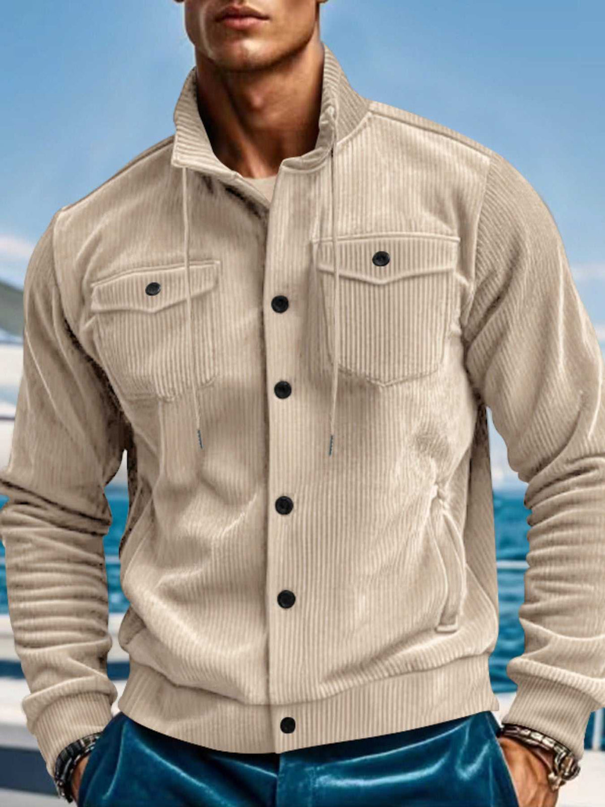 Men's Full Size Corduroy Button Up Casual Jacket Plus Size 100400073083215 54 Affordable Fashion Under $100 Jerry's Apparel 