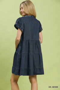 Umgee Chambray Tiered Babydoll Dress 100100059411057 66 Affordable Fashion Under $100 Jerry's Apparel 