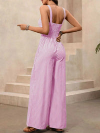 Striped Cutout Twist Front Wide Leg Jumpsuit 100100581301449 42 Affordable Fashion Under $100 Jerry's Apparel 