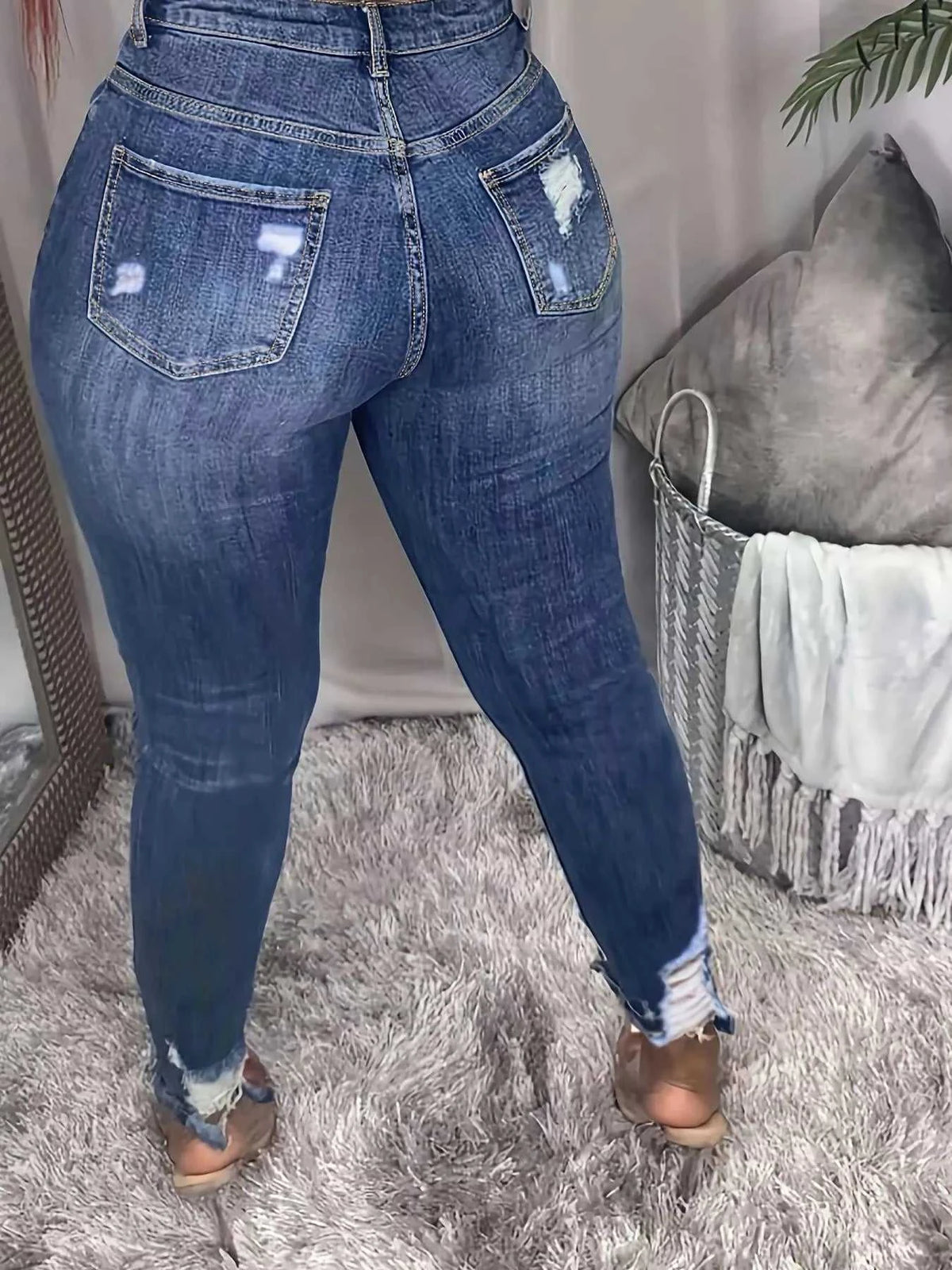 Plus Size Slim Fit Distressed Jeans 100100907033055 52 Affordable Fashion Under $100 Jerry's Apparel 