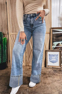 Cuffed Straight Loose Jeans 100100336722842 76 Affordable Fashion Under $100 Jerry's Apparel 