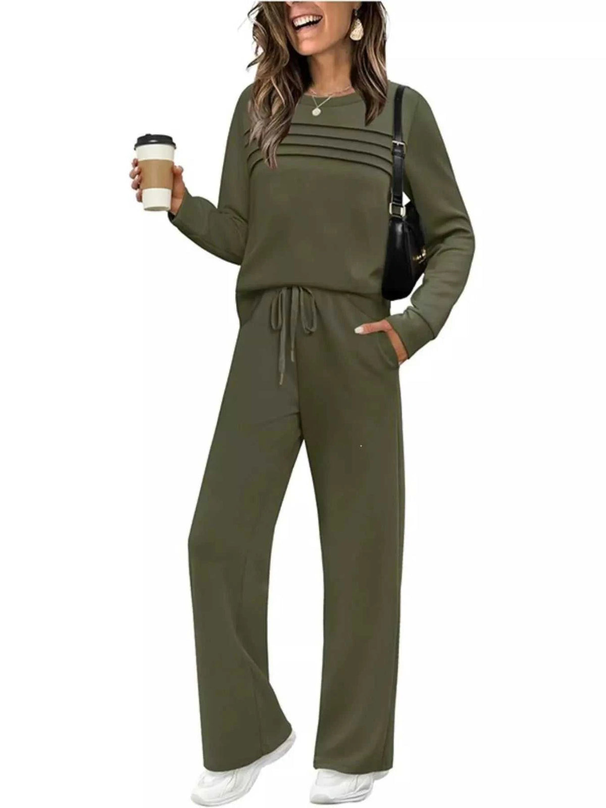 Full Size Casual Long Sleeve Crewneck Top and Drawstring Pants Set Plus Size 100100096071791 46 Affordable Fashion Under $100 Jerry's Apparel 
