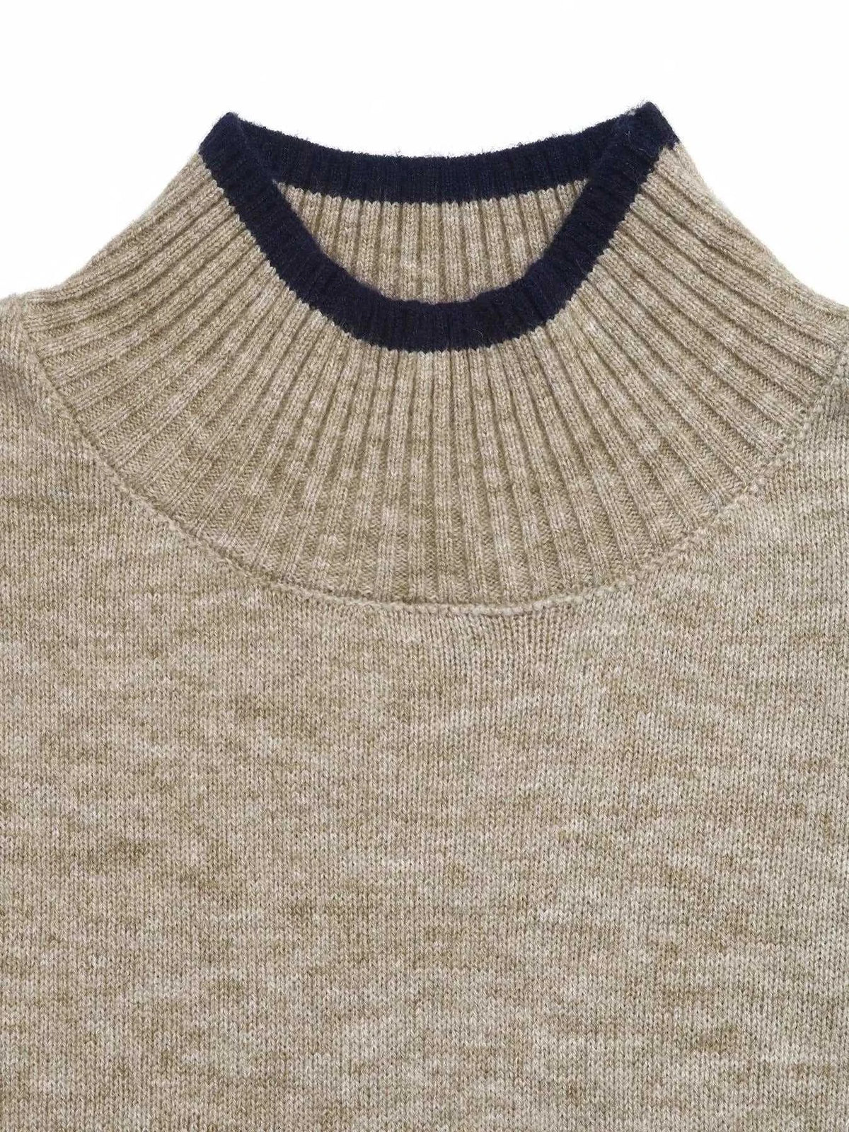 Cozy Mock Neck Sweater with Contrast Trim 100100811272855 41 Women's Sweaters and Knitwear Jerry's Apparel 