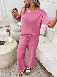 Round Neck Half Sleeve Top and Pants Set 100100458964546 67 Affordable Fashion Under $100 Jerry's Apparel 