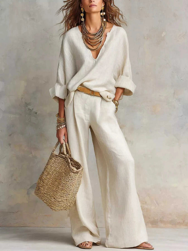 Full Size Loose Fit Top and Wide-Leg Pants Set Plus Size 101001741702129 50 Affordable Fashion Under $100 Jerry's Apparel 