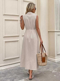 Sleeveless Button-Down Midi Dress 100100003480879 37 Women's Midi Dress Affordable Boutique Dresses Under $50 Jerry's Apparel 