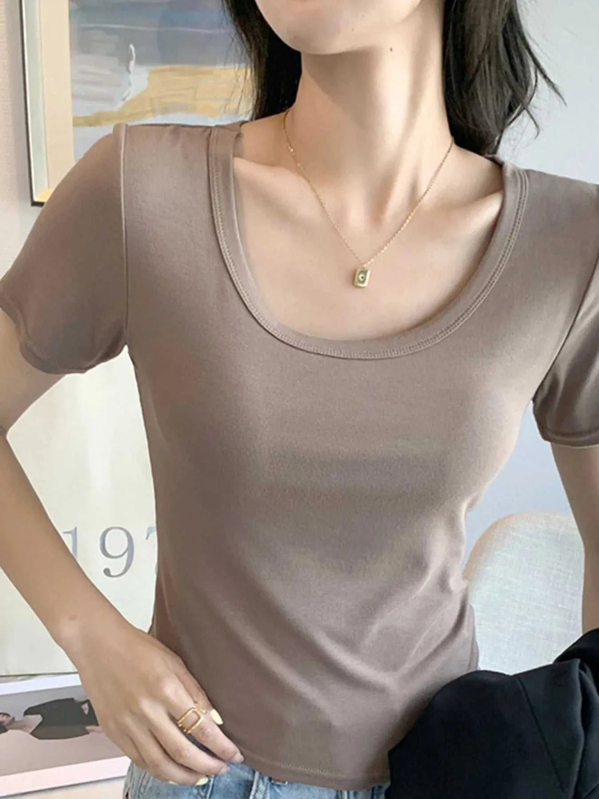 Plus Size Round Neck Short Sleeve T-Shirt 100100816232037 16 Affordable Fashion Under $100 Jerry's Apparel 