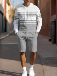 Men's Full Size Striped Hoodie & Shorts Casual Set Plus Size 100400695113580 41 Affordable Fashion Under $100 Jerry's Apparel 