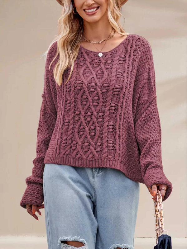 Textured Knit Round Neck Sweater 100100794321457 47 Affordable Fashion Under $100 Jerry's Apparel 