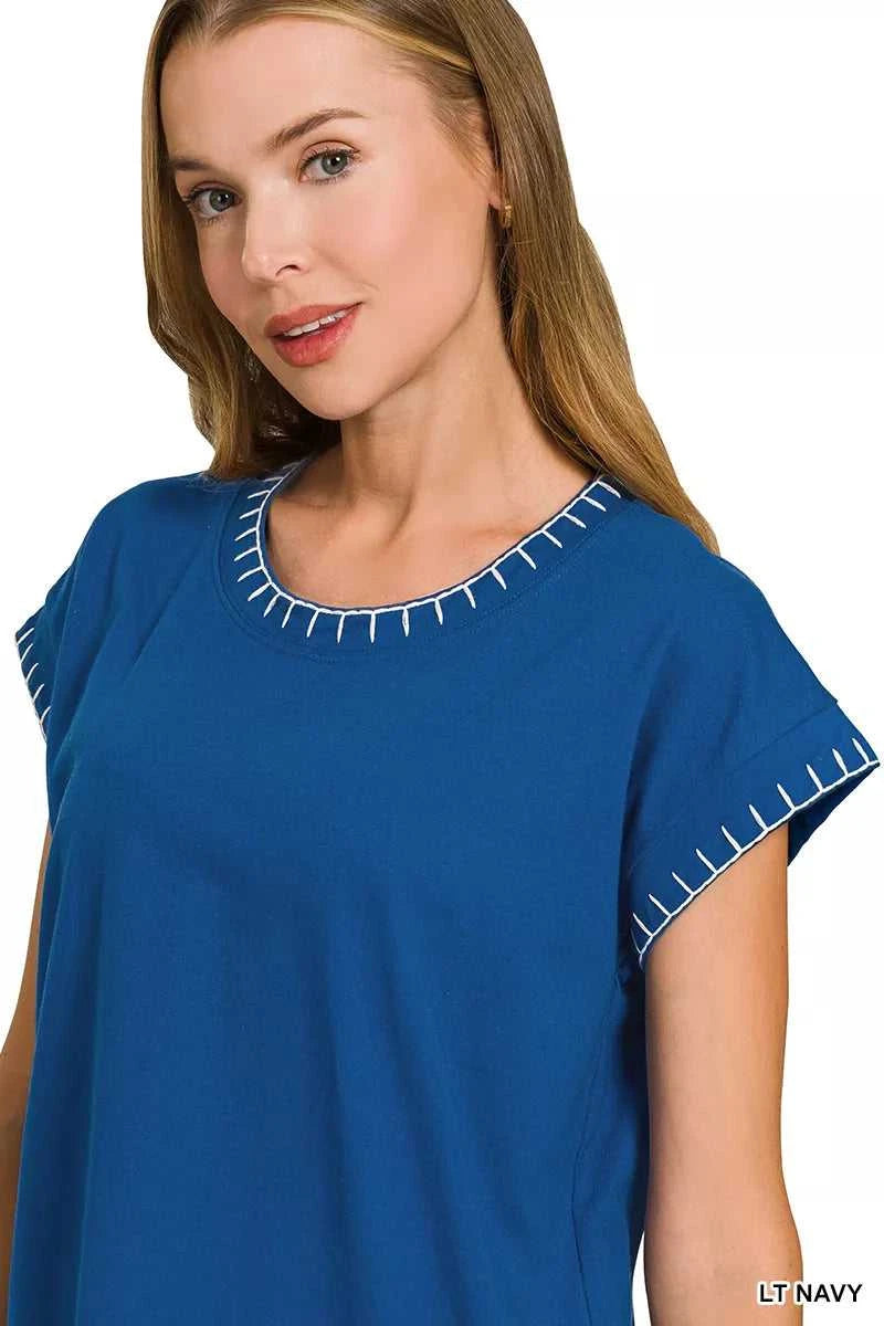 Zenana Stitch Detailed Oversize Top 100100758711397 26 Affordable Fashion Under $100 Jerry's Apparel 