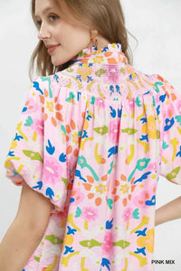 Umgee Folk Art Print Top with Smocked Detail 100100158761724 51 Affordable Fashion Under $100 Jerry's Apparel 