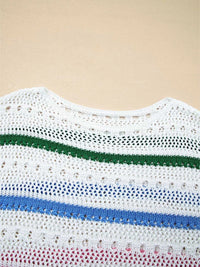 Color Block Striped Pointelle Knit Sweater 100100460861527 43 Affordable Fashion Under $100 Jerry's Apparel 