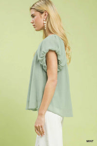 Umgee Crinkle Flutter Sleeve Peasant Top 100100554091171 51 Affordable Fashion Under $100 Jerry's Apparel 