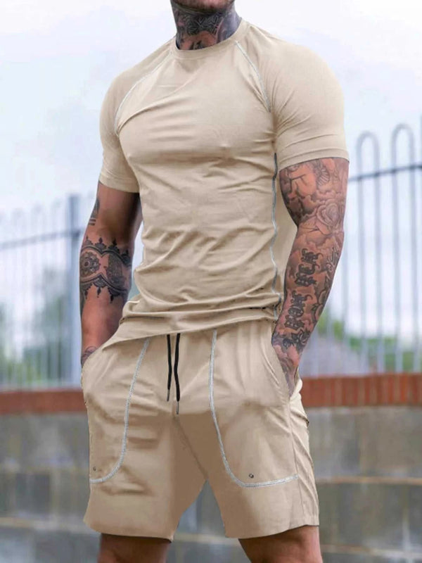 Men's Full Size Casual Short Sleeve T-Shirt and Shorts Set Plus Size 100400699145401 35 Affordable Fashion Under $100 Jerry's Apparel 