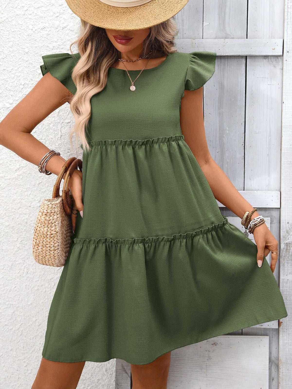 Ruffle Sleeve Tiered Mini Dress 100100406659839 28 Affordable Fashion Under $100 Jerry's Apparel 