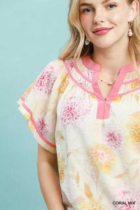 Umgee Floral Flutter Sleeve Blouse 100100078731293 47 Affordable Fashion Under $100 Jerry's Apparel 