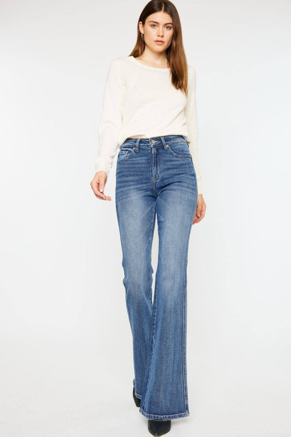 Cat's Whiskers High Waist Flare Jeans