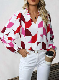 Perfee Frill Notched Long Sleeve Blouse 100100379121107 27 Affordable Fashion Under $100 Jerry's Apparel 