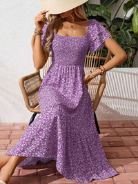 Floral Print Smocked Ruffle Sleeves Dress 100100039252836 42 Affordable Fashion Under $100 Jerry's Apparel 