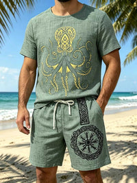Men's Full Size Round Neck Tee and Shorts Set Plus Size 100400477639442 40 Affordable Fashion Under $100 Jerry's Apparel 